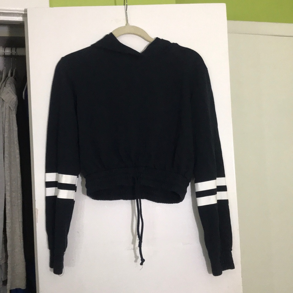 Hoodie sweatshirt with cuffed bottom